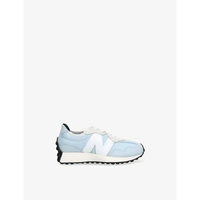 New Balance Pale Blue Kids' 327 Suede And Leather Low-top Trainers Eur 33 / 1 Uk