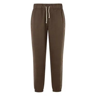 New Balance Elastic-waistband Logo-patch Track Pants In Brown