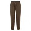 New Balance Elastic-waistband Logo-patch Track Pants In Brown