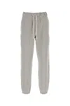 New Balance Cotton Trousers With Elastic Waistband And Pockets In Gray
