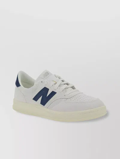 New Balance Perforated Leather Sneakers Rubber Sole In White