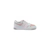 New Balance Pink Leather Sneaker In White