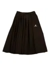 New Balance Pleated Midi Skirt In Brown