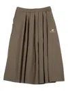 New Balance Pleated Midi Skirt In Brown