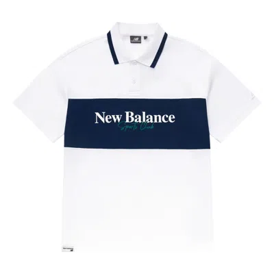 New Balance Polo T-shirt 'white Blue'