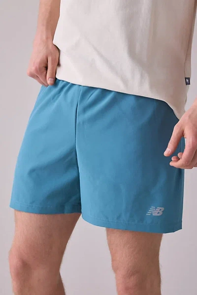 New Balance Poly Sport Essential Shorts In Teal, Men's At Urban Outfitters In Blue