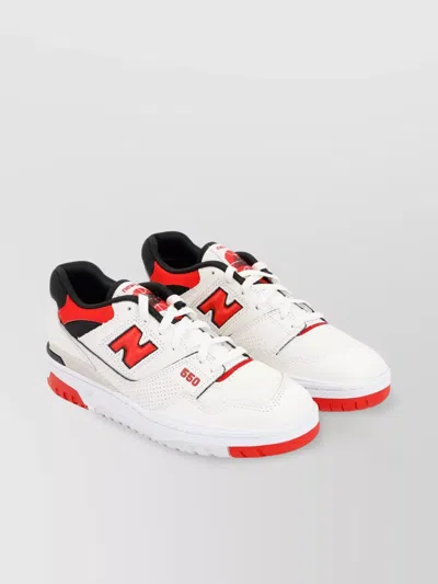 New Balance Premium Leather Sneakers Round Toe In Red