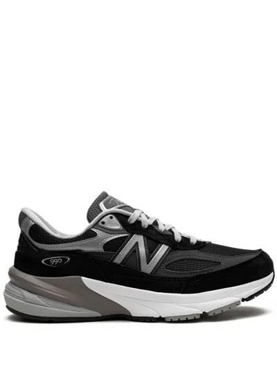 New Balance Premium Suede Mesh Sneakers With Chunky Rubber Sole In Black