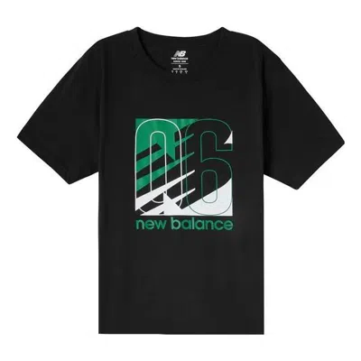 New Balance Printed Round Neck Tee 'black Green'
