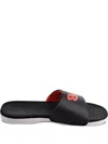 New Balance Pro Logo-embossed Slides In Black
