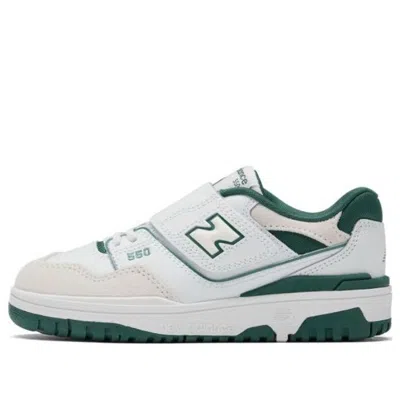 New Balance (ps)  550 Bungee Lace With Top Strap 'white Vintage Teal'