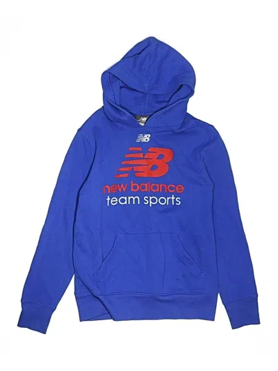 Pre-owned New Balance Kids' Pullover Hoodie In Blue