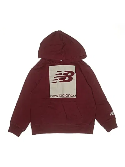 Pre-owned New Balance Kids' Pullover Hoodie In Burgundy