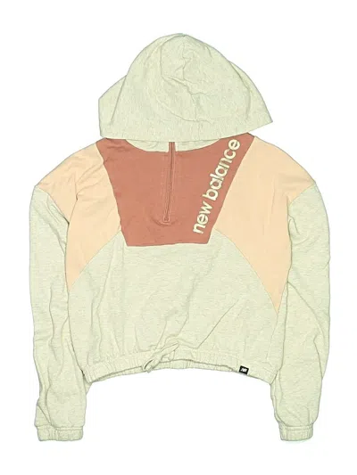 Pre-owned New Balance Kids' Pullover Hoodie In Green