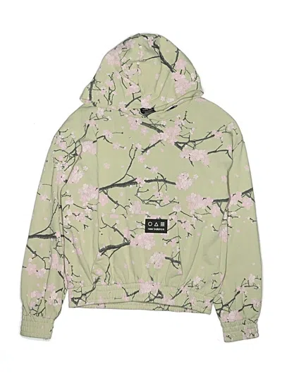 Pre-owned New Balance Kids' Pullover Hoodie In Green