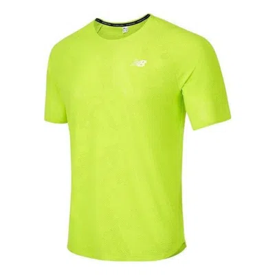 New Balance Q Speed Jacquard Short Sleeve 23 Tee 'solar Yellow' In Green