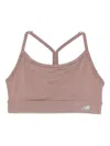 New Balance Racer-back Sports Bra In Pink