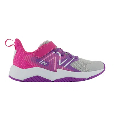 Pre-owned New Balance Rave Run V2 Bungee Lace Big Kid Wide 'summer Fog Hi-pink' | Grey | Kid's Size 7 In Gray