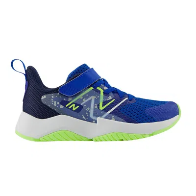 Pre-owned New Balance Rave Run V2 Bungee Lace Big Kid Wide 'team Royal Paint Splatter' | Blue | Kid's Size 13