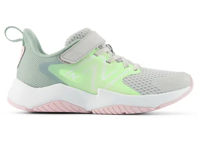 Pre-owned New Balance Rave Run V2 Bungee Lace Sneakers In Grey Matter/mint Flash/mosaic Green