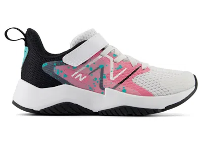 Pre-owned New Balance Rave Run V2 Bungee Lace Sneakers In White/real Pink/black