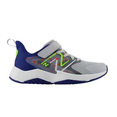 Pre-owned New Balance Rave Run V2 Bungee Lace Top Strap Big Kid 'paint Splatter Pack - Granite Inkwell Green'  In Gray