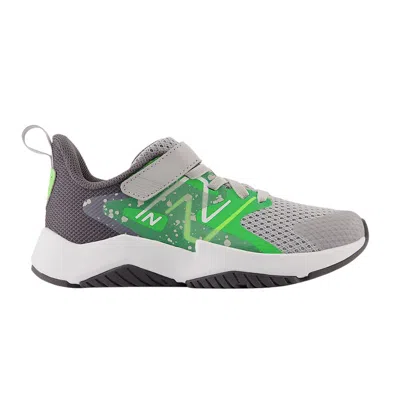Pre-owned New Balance Rave Run V2 Bungee Lace Top Strap Big Kid 'raincloud Pixel Green' | Grey | Kid's Size 1.