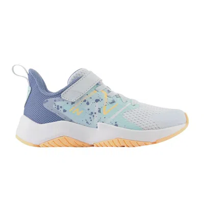 Pre-owned New Balance Rave Run V2 Bungee Lace Top Strap Big Kid Wide 'ice Blue Solar Flare' | Kid's Size 11