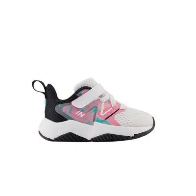 Pre-owned New Balance Rave Run V2 Bungee Lace Top Strap Toddler 'white Real Pink Paint Splatter' | Infant Size