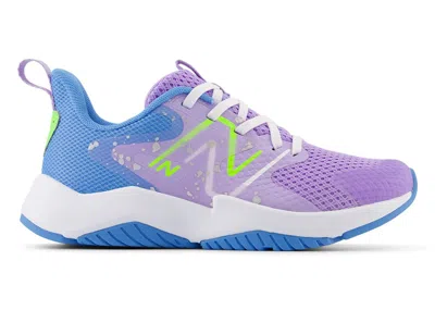 Pre-owned New Balance Rave Run V2 Sneakers In Lilac Glo/sky Blue/pixel Green In Multi