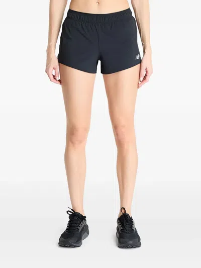 New Balance Rc Elastic-waistband Logo Shorts In Black