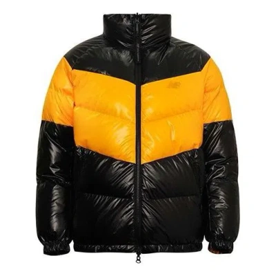 New Balance Reversible Puffer Coat 'black Yellow' In Multi