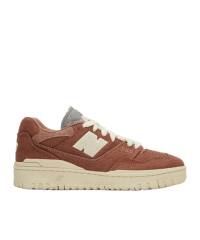 New Balance Round Head Low-cut Casual Shoes In Pecan/crimson