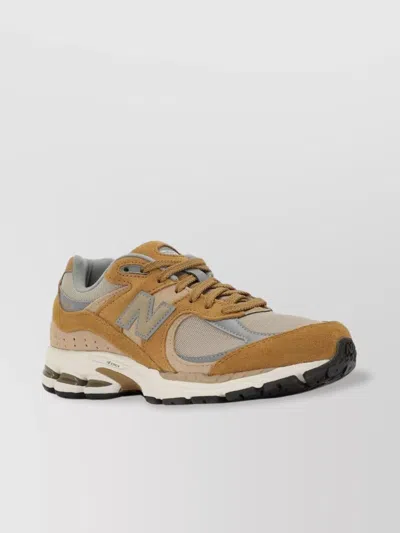New Balance Round Toe Sneakers With Mesh And Suede Panels In Neutrals