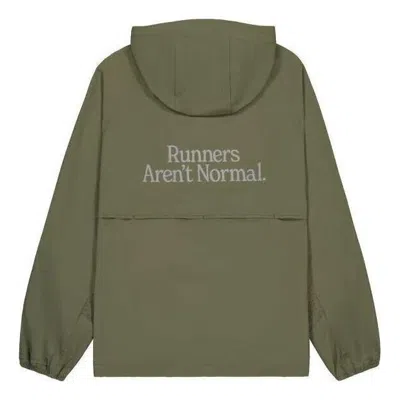 New Balance 'runners Aren't Normal' Hooded Jacket 'dark Olive' In Green