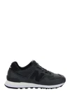 New Balance Black Low Top Sneakers With Logo Patch In Leather Woman In Black