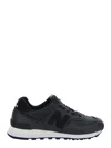 New Balance Black Low Top Sneakers With Logo Patch In Leather Woman In Black