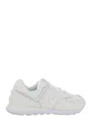 New Balance White Low Top Sneakers With Logo Patch In Grey