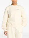 New Balance Script Logo Crew Sweatshirt In Neutral