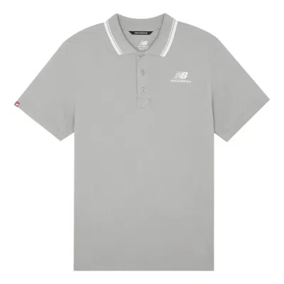 New Balance Short Sleeve Polo Shirt 'grey' In Gray