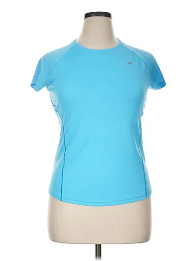 Pre-owned New Balance Short Sleeve Top Blue Crew Neck Tops