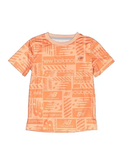 Pre-owned New Balance Kids' Short Sleeve Top Orange Tops