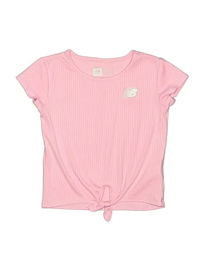 Pre-owned New Balance Kids' Short Sleeve Top Pink Crew Neck Tops