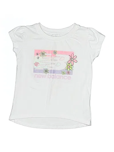 Pre-owned New Balance Kids' Short Sleeve Top White Scoop Neck Tops