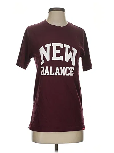 Pre-owned New Balance Short Sleeve T-shirt In Burgundy