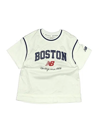 Pre-owned New Balance Kids' Short Sleeve T-shirt In Ivory
