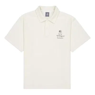 New Balance Skateboard Graphic Polo Shirt 'ivory' In White