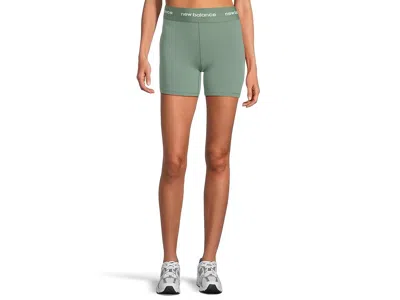 New Balance Sleek High-rise Sport Short 5 In Green