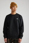 New Balance Small Logo Brushed Fleece Crew Neck Sweatshirt In Black, Men's At Urban Outfitters