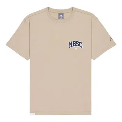 New Balance Small Nbsc Graphic T-shirt 'beige Navy' In Neutral